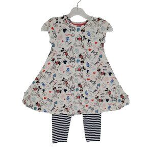 Disney parks Girls Medium love XOXO all over print mickey minnie mouse outfit